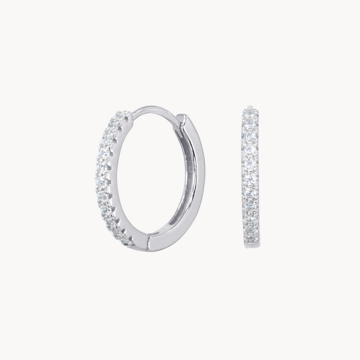 Medium Pavé Hoops