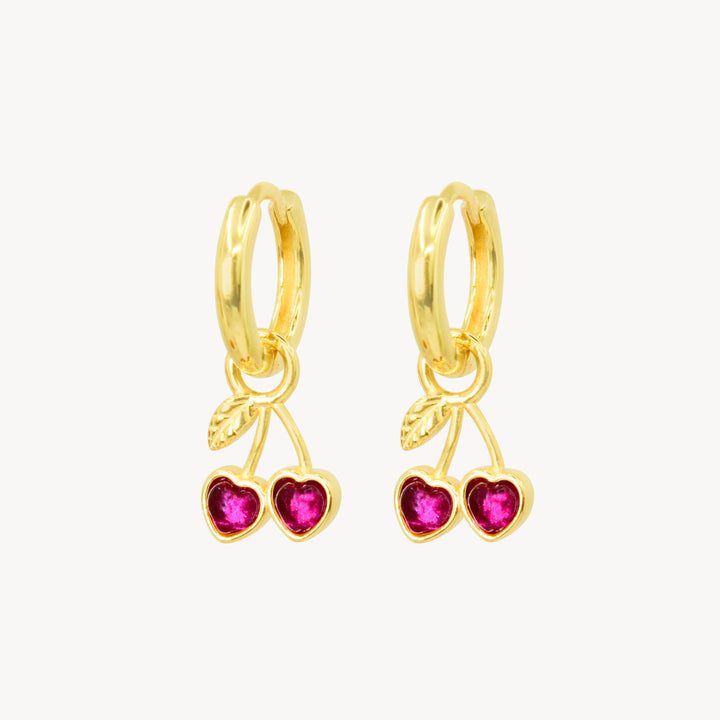 Sweet Cherry Hoop Earrings