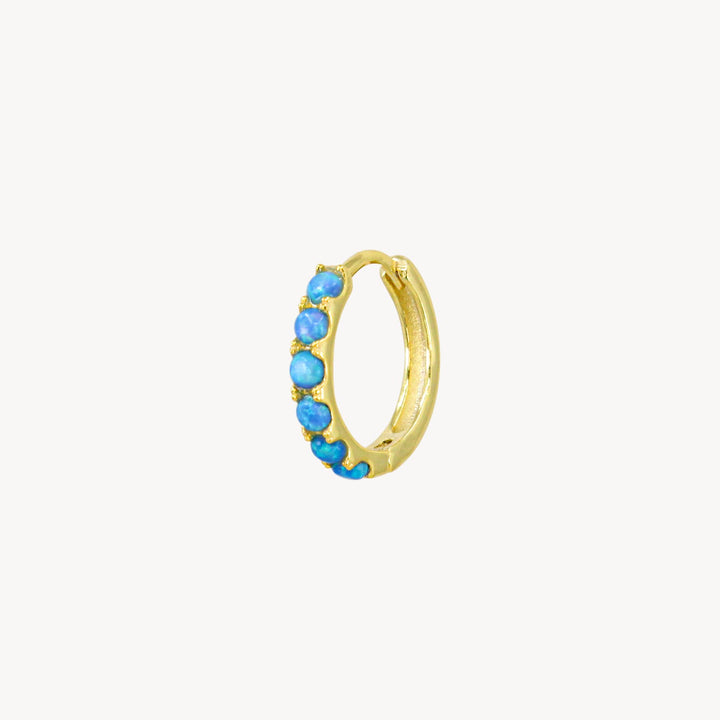 Blue Opal Huggie Hoops - Lucky Eleven Jewellery