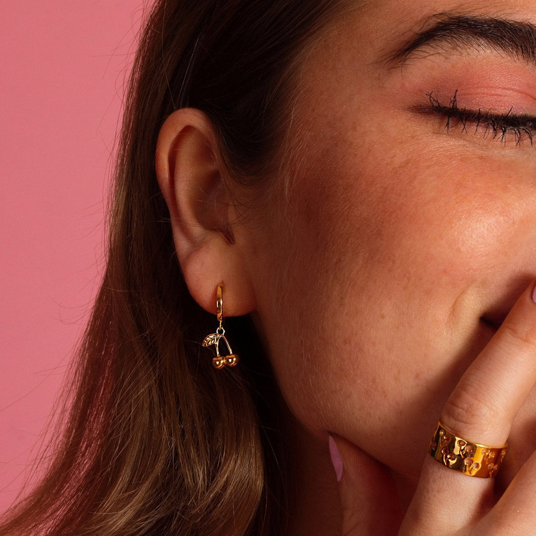 Cherry Bomb Hoop Earrings - Lucky Eleven Jewellery