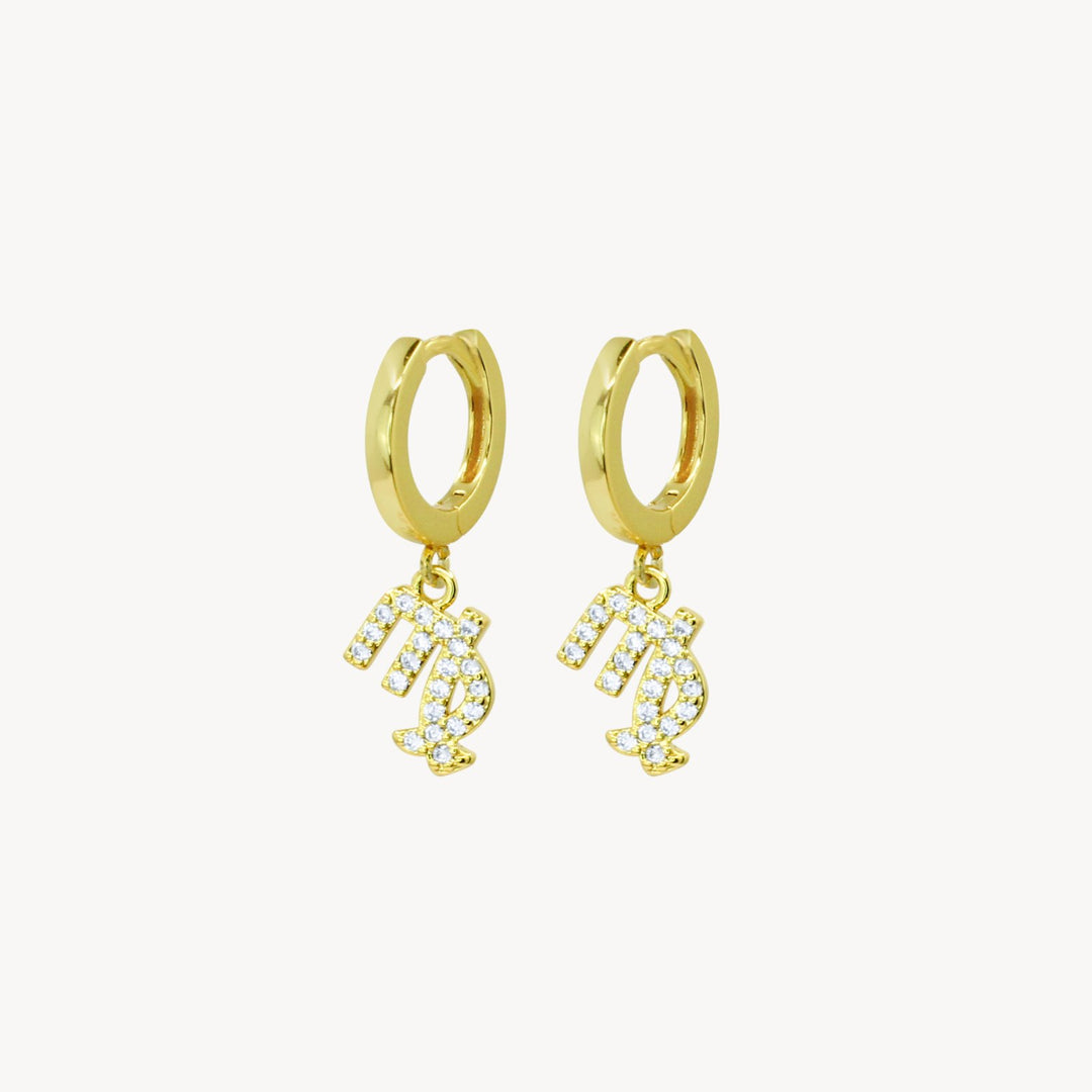 Crystal Zodiac Hoop Earrings - Lucky Eleven Jewellery