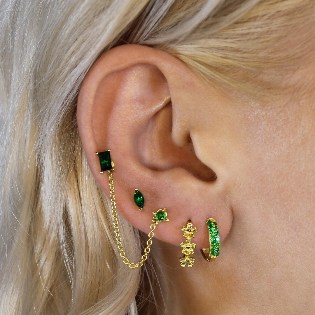 Gigi Emerald Pavé Hoops - Lucky Eleven Jewellery