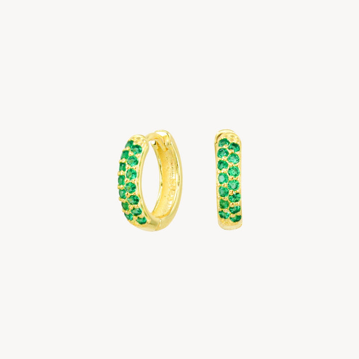 Gigi Emerald Pavé Hoops - Lucky Eleven Jewellery