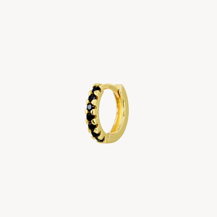 Mini Pavé Huggie - Black - Lucky Eleven Jewellery