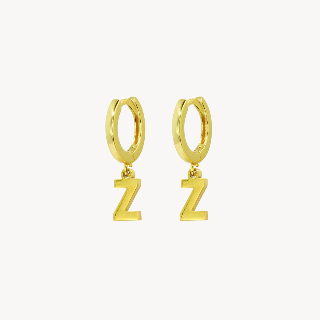 Minimal Initial Hoop Earrings - Lucky Eleven Jewellery