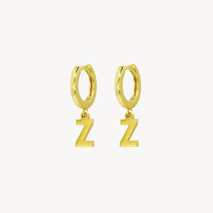 Minimal Initial Hoop Earrings - Lucky Eleven Jewellery