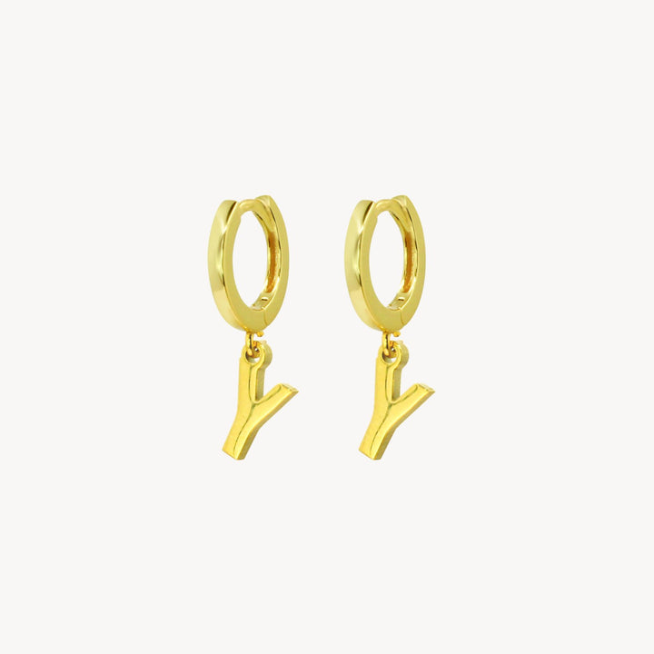 Minimal Initial Hoop Earrings - Lucky Eleven Jewellery