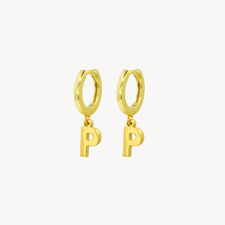 Minimal Initial Hoop Earrings - Lucky Eleven Jewellery