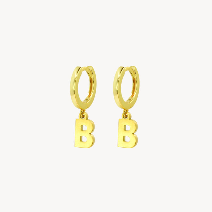 Minimal Initial Hoop Earrings - Lucky Eleven Jewellery