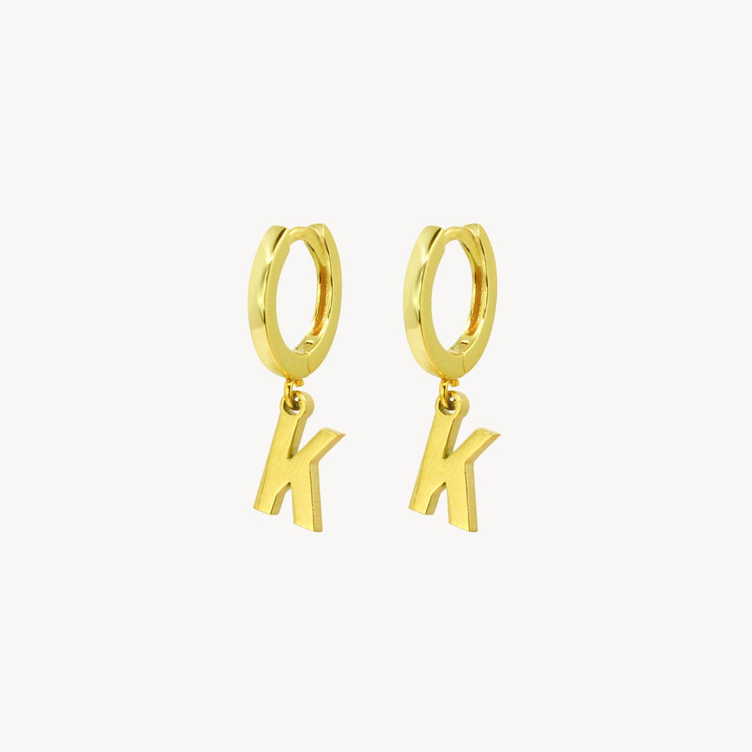 Minimal Initial Hoop Earrings - Lucky Eleven Jewellery