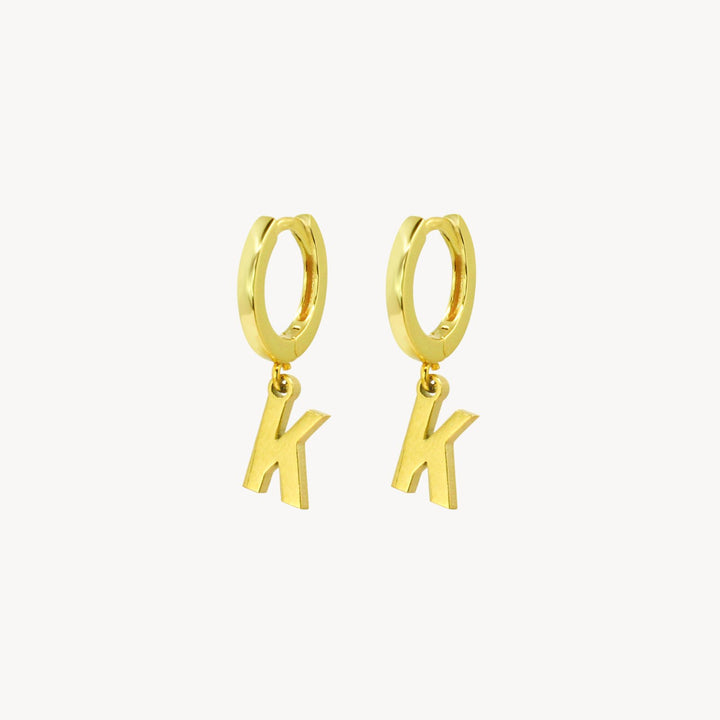 Minimal Initial Hoop Earrings - Lucky Eleven Jewellery