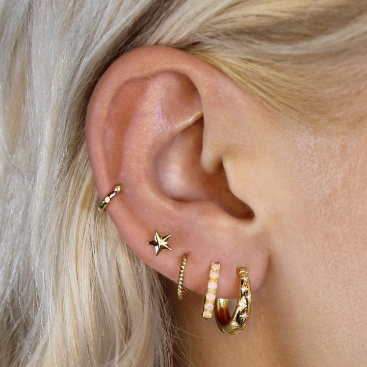 Opal Huggie Hoops - Lucky Eleven Jewellery