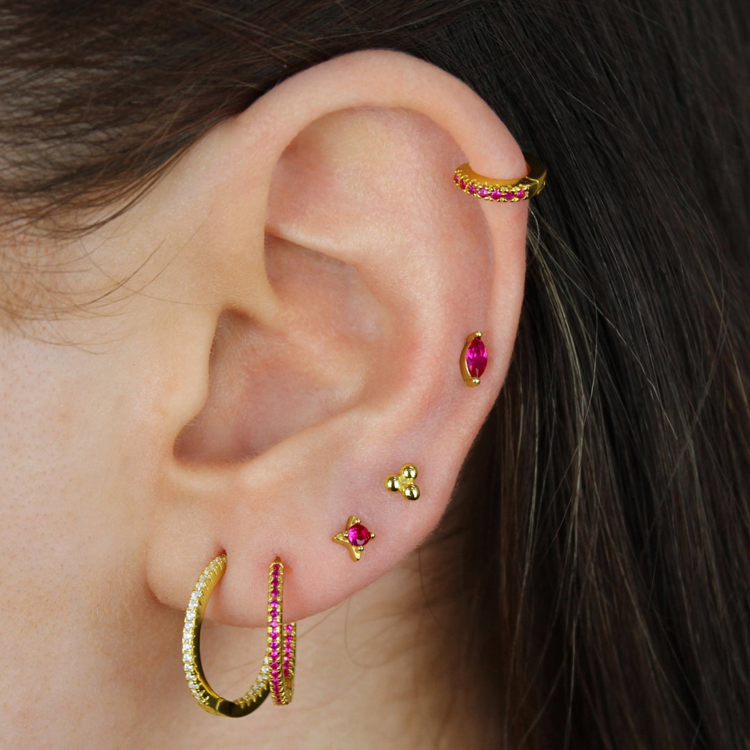 Pink Sophia Hoops - Lucky Eleven Jewellery