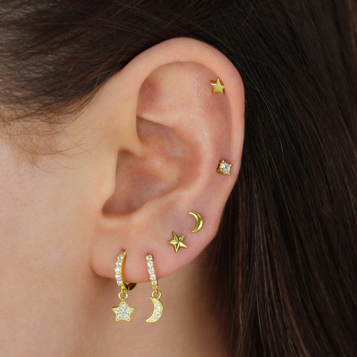 Stargirl Huggie Hoops - Lucky Eleven Jewellery