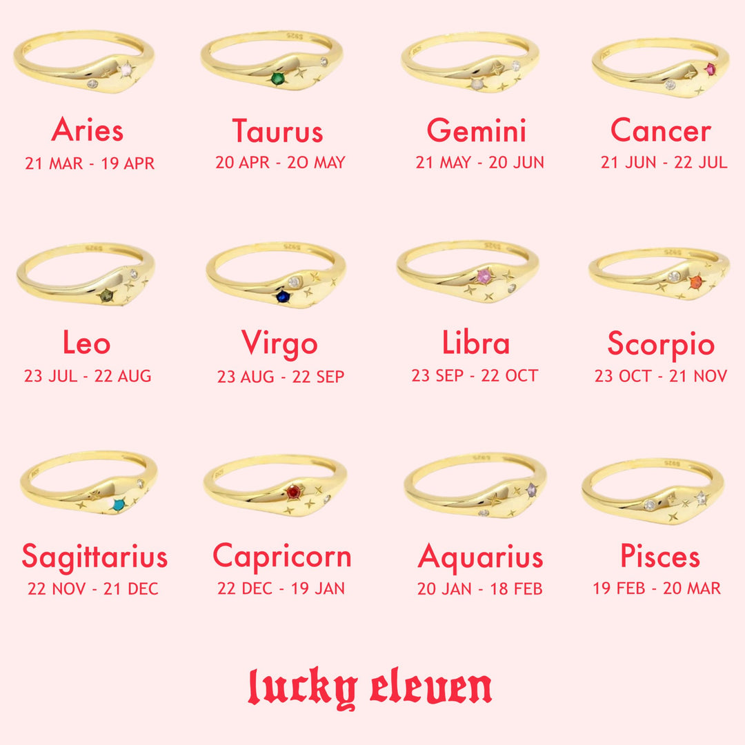 Zodiac Constellation Ring - Aquarius - Lucky Eleven Jewellery